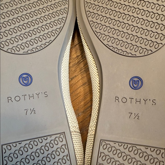 ROTHY’s The Flat Round Toe Flax Birdseye Grey and Cream - Picture 12 of 15